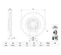 BOSCH 0 986 479 E88 Disque de frein pour ALFA ROMEO