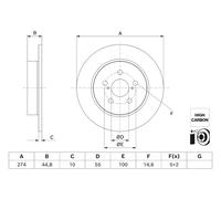 BOSCH Disque de frein 0 986 479 H63 plein pour Toyota Yaris 1.5 2020