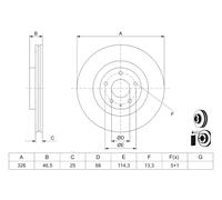 BOSCH 0 986 479 J27 Disque de frein pour MAZDA