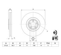 BOSCH 0 986 479 J28 Disque de frein pour JAGUAR