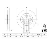 BOSCH 0 986 479 J33 Disque de frein pour FORD AUSTRALIA,FORD USA
