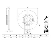 Bosch Disque de frein 0 986 479 J94 pour Audi, VW – Lot de 2