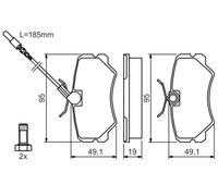 BOSCH 0 986 492 090 Kit de plaquettes de frein, frein à disque pour KHODRO,PEUG