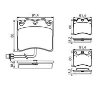 BOSCH 0 986 494 041 Kit de plaquettes de frein, frein à disque pour VW