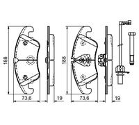 BOSCH 0 986 494 201 Kit de plaquettes de frein, frein à disque pour AUDI