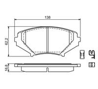 BOSCH 0 986 494 220 Kit de plaquettes de frein, frein à disque pour MAZDA