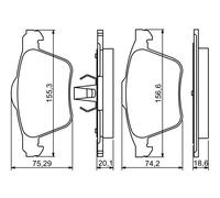 BOSCH 0 986 494 245 Kit de plaquettes de frein, frein à disque pour FORD,VOLVO,V