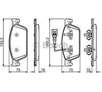 BOSCH 0 986 494 553 4 x plaquettes de frein avant