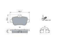 BOSCH 0 986 494 664 Kit de plaquettes de frein, frein à disque pour INFINITI,MER