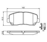 BOSCH 0 986 494 675 Kit de plaquettes de frein, frein à disque pour MAZDA