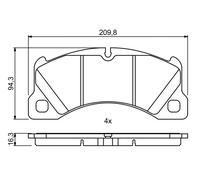 BOSCH 0 986 494 787 Kit de plaquettes de frein, frein à disque pour PORSCHE