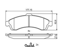 BOSCH 0 986 494 854 Kit de plaquettes de frein, frein à disque pour CHEVROLET,GM