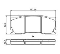 BOSCH 0 986 494 868 Kit de plaquettes de frein, frein à disque pour JAGUAR