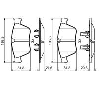 BOSCH 0 986 494 875 Kit de plaquettes de frein, frein à disque pour MERCEDES-BEN