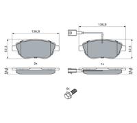 BOSCH 0 986 TB2 961 Kit de plaquettes de frein, frein à disque pour OPEL,VAUXHAL