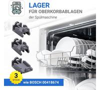 Bosch 00418674 Replacement Dishwasher Top Shelf Bearings Top Basket Fixing Clips Folding Bar Range 3 Pack