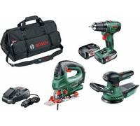 BOSCH 06039A310W BOSCH PSR 1800 Li-2 + PST 18 Li + AdvancedOrbit 18 Set de machines sans fil 18,0 V, avec 2 batteries