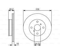 BOSCH 0 986 479 R75 Disque de frein