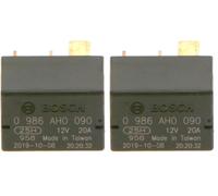 Bosch 0986Ah0090 Micro-Relais 12V 20A, 4 Terminaux, Ip5K4 Résistance aux Températures Allant de -40° C À 125° C (Lot de 2)