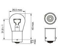 BOSCH 1 987 302 213 Ampoule,Queue Brouillard Léger pour , Abarth, Agrale, Alfa