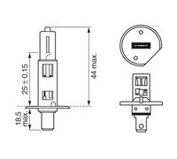 BOSCH 1 987 302 411 Ampoule,Feu Anti Brouillard pour ,DAF,Gaz,Irisbus,Iveco,