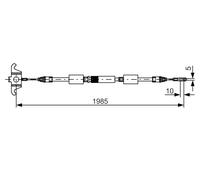 BOSCH 1 987 482 128 Tirette à câble, frein de stationnement pour VOLVO