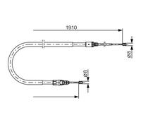 Câble de frein à main 1 987 482 323 BOSCH pour PEUGEOT CITROËN
