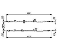 BOSCH 1 987 482 494 Tirette à câble, frein de stationnement pour FORD