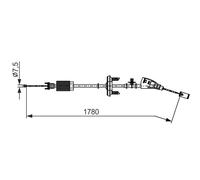 BOSCH 1 987 482 796 Tirette à câble, frein de stationnement pour CITROËN,DS
