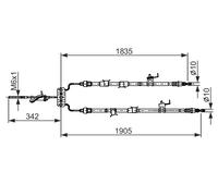 BOSCH 1 987 482 851 Tirette à câble, frein de stationnement pour MAZDA
