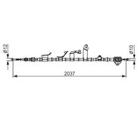 Câble de frein à main 1 987 482 860 BOSCH pour TOYOTA PRIUS