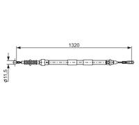 BOSCH 1 987 482 874 Tirette à câble, frein de stationnement pour SEAT,VW