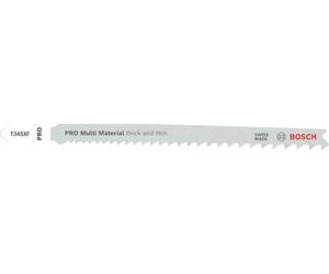 Bosch 100x Lame de scie sauteuse PRO Thick and Thin Multi Material T345XF (pour Bois clouté, Acier, Longueur 132 mm, Professional Accessoire Scie sauteuse)