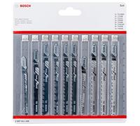 Bosch Kit 10 lames pour scie sauteuse Wood – pour bois résineux, contreplaqué, aggloméré