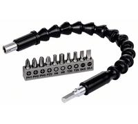 BOSCH 11 pièces SDB embouts d'extension flexibles en plastique embout d'extension flexible en plastique 300 mm jeu d'embouts à vis PH1, PH2, PH3, PZ2, Hex4, Hex5, T20, T25, SL 0,6 × 5 ; SL 0,8 × 5 260