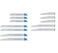 Bosch 12x Coffret de lames de scie sabre PRO Demolition, 12 pièces (pour Profilés et tuyaux en métal, Métaux non ferreux, Longueur mm, Professional Accessoire Scie sabre)