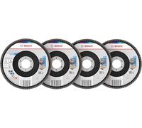 Bosch 15x Coffret de plateaux à lamelles X451 (pour Acier, Aluminium, Ø 125 mm, Grain 40, 60, 80, 120, Professional Accessoire Grande meuleuse angulaire)