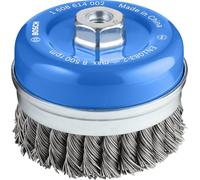 Bosch Brosse boisseau PRO Steel Longlife – fils torsadés M14 Ø100 mm pour acier
