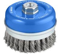 Bosch Brosse boisseau PRO Steel Longlife pour grande meuleuse angulaire – fils torsadés M14 Ø 100 mm