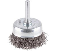 Bosch 1x Brosse boisseau PRO Steel Longlife, fils ondulés pour emmanchement cylindrique 6 mm et perceuse (Ø 50 mm, Professional Accessoire Perceuses/visseuses rotatives)
