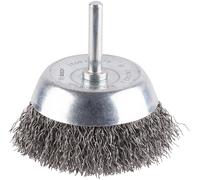 Bosch 1x Brosse boisseau PRO Steel Longlife, fils ondulés pour emmanchement cylindrique 6 mm et perceuse (Ø 70 mm, Professional Accessoire Perceuses/visseuses rotatives)