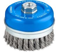 Bosch 1x PRO Steel Longlife Cup Brush, Knotted Wire for Large Angle Grinder and M14 Thread (for Steel, Ø 100 mm, Professional Accessory Large Angle Grinder)