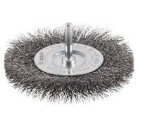 Bosch 1x Brosse circulaire PRO Steel Longlife, fils ondulés pour emmanchement cylindrique 6 mm et perceuse (Ø 100 mm, Professional Accessoire Perceuses/visseuses rotatives)