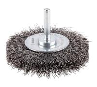 Bosch 1x Brosse circulaire PRO Steel Longlife, fils ondulés pour emmanchement cylindrique 6 mm et perceuse (Ø 75 mm, Professional Accessoire Perceuses/visseuses rotatives)