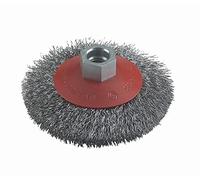 Bosch 1x Brosse conique PRO Steel Longlife, fils ondulés pour petite meuleuse angulaire et filetage M14 (pour Acier, Ø 100 mm, Professional Accessoire Petite meuleuse angulaire)