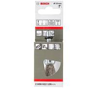 Bosch 1x Brosse pinceau PRO Stainless Steel Longlife, fils ondulés pour emmanchement cylindrique 6 mm et perceuse (Ø 15 mm, Professional Accessoire Perceuses/visseuses rotatives)