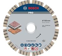 Bosch 1x Disque à tronçonnage diamant PRO Stone, alésage 22,23 mm | pour Pierre tendre, Pierre dure, Ø 150 mm Professional Accessoire Grande meuleuse angulaire