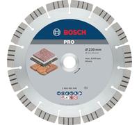 Bosch 1x Disque à tronçonnage diamant PRO Stone, alésage 22,23 mm | pour Pierre tendre, Pierre dure, Ø 230 mm Professional Accessoire Grande meuleuse angulaire
