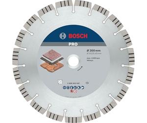 Bosch 1x Disque à tronçonnage diamant PRO Stone, alésage 25,4 mm | pour Pierre tendre, Pierre dure, Ø 300 mm Professional Accessoire Scie circulaire sur table, Tronçonneuse thermique