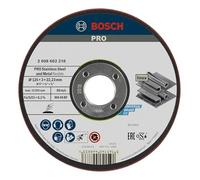 Bosch 1x Disque abrasif aggloméré PRO Semi-Flexible, alésage 22,23 mm | pour Acier, Acier inoxydable, Ø 125 mm Professional Accessoire Petite meuleuse angulaire